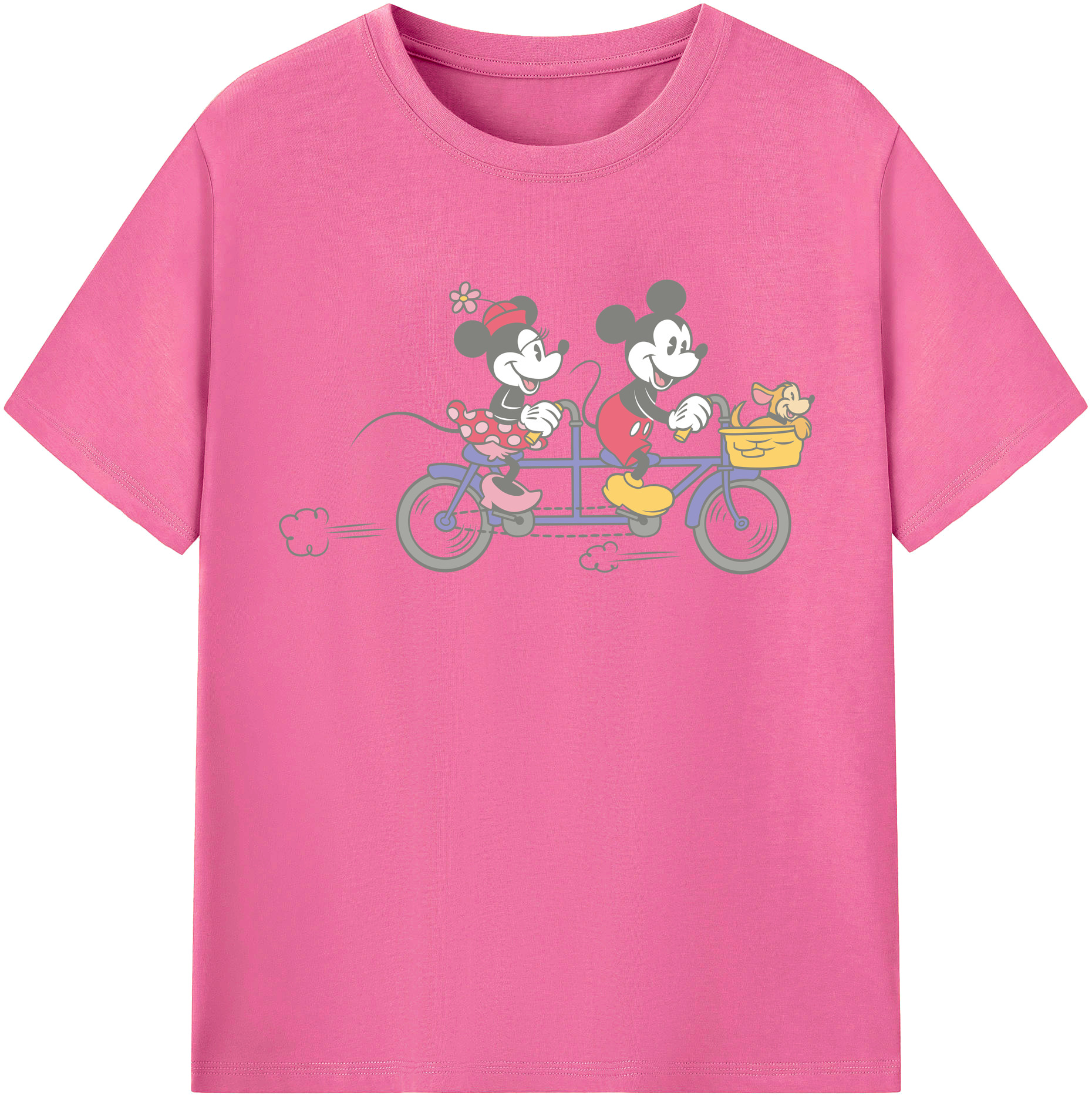 （画像用） ミッキーマウス Mickey Mouse レディースカジュアルプリントTシャツ（綿100％）